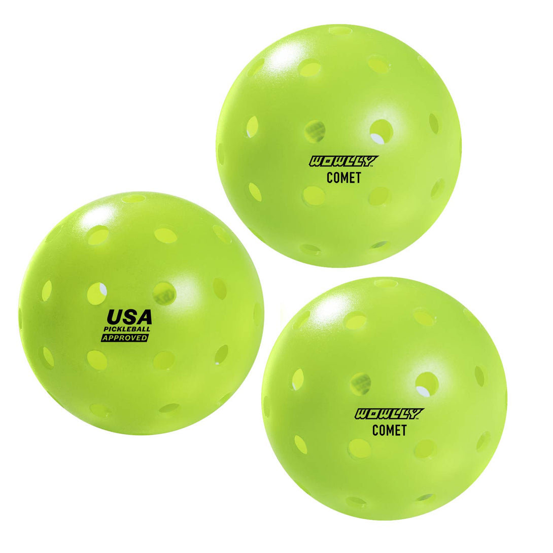 WOWLLY Pickleball Outdoor Balls - Green, 40 holes, USA approved, durable, designed for optimal outdoor play