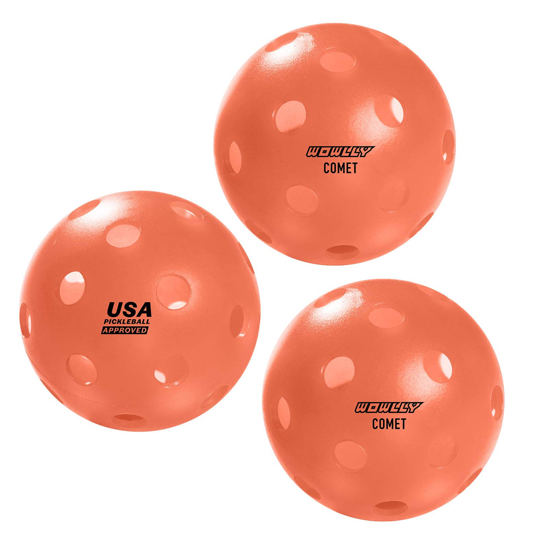 WOWLLY Pickleball Indoor Balls - Orange, 26 holes, USA approved, durable, designed for optimal indoor play